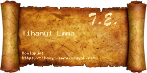 Tihanyi Emma névjegykártya