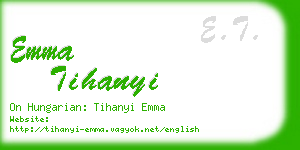 emma tihanyi business card